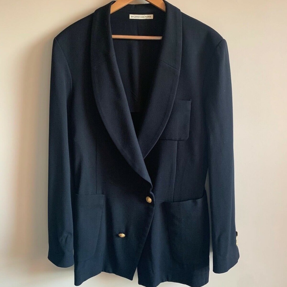 Black Balenciaga Blazer with Gold Buttons size 44